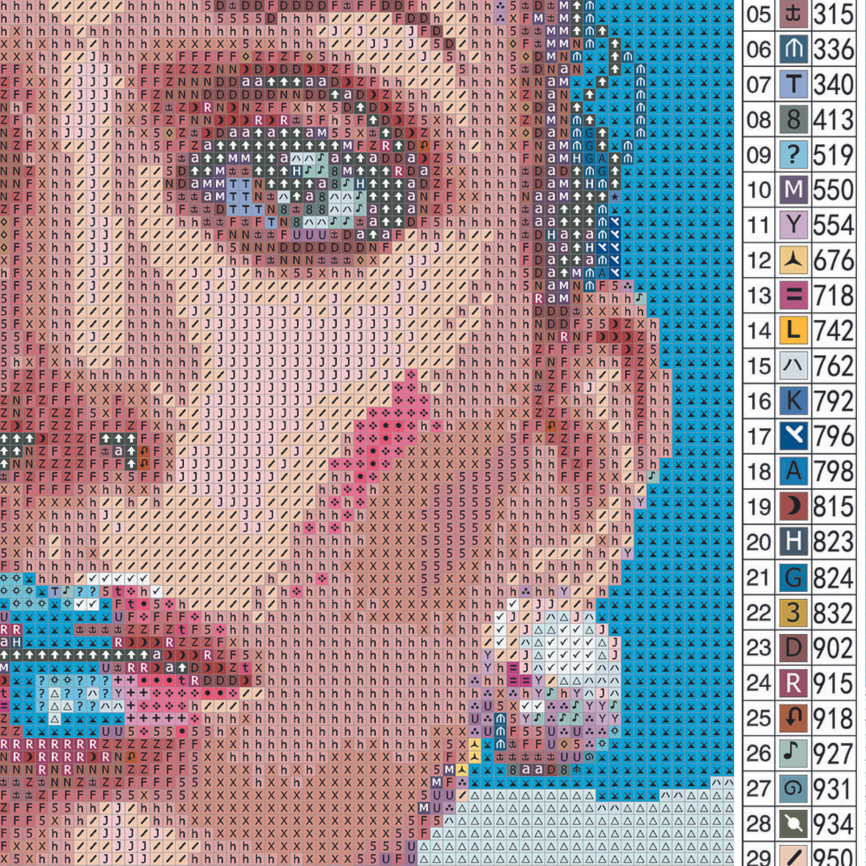 A custom diamond painting kit depicting a portrait with vivid colors and brushstrokes.